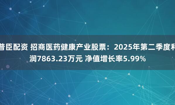 普臣配资 招商医药健康产业股票：2025年第二季度利润7863.23万元 净值增长率5.99%