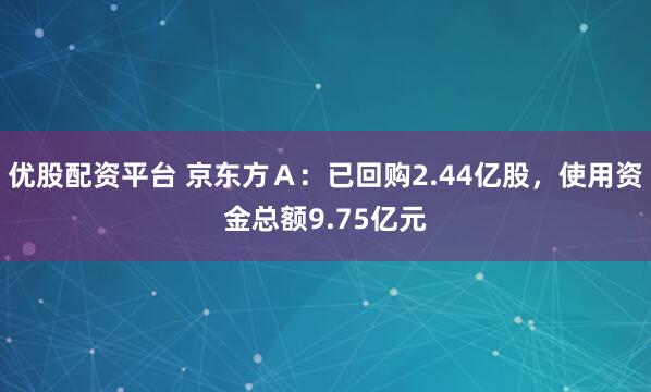 优股配资平台 京东方Ａ：已回购2.44亿股，使用资金总额9.75亿元
